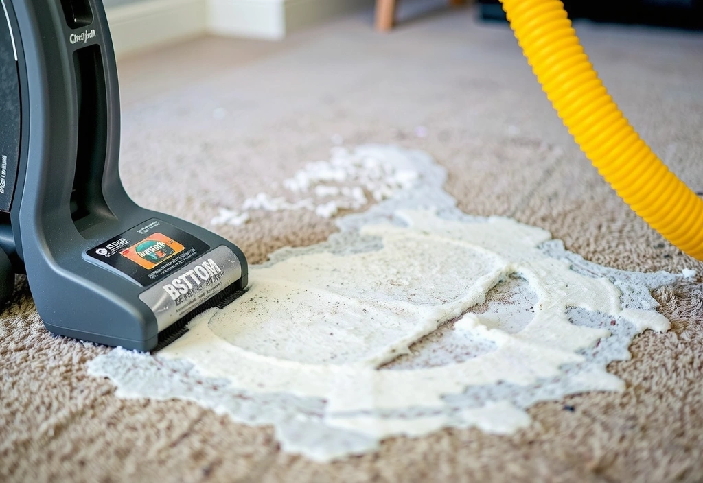 Hloubkové čištění koberce s profesionálním strojem