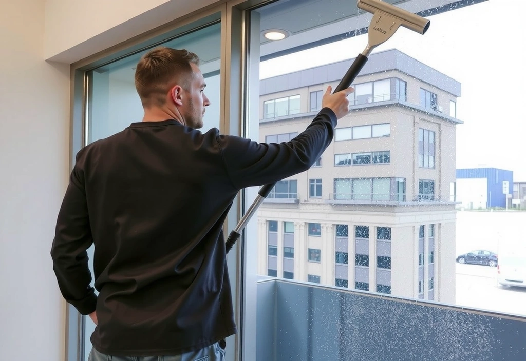 Profesionální mytí oken, odraz čistoty