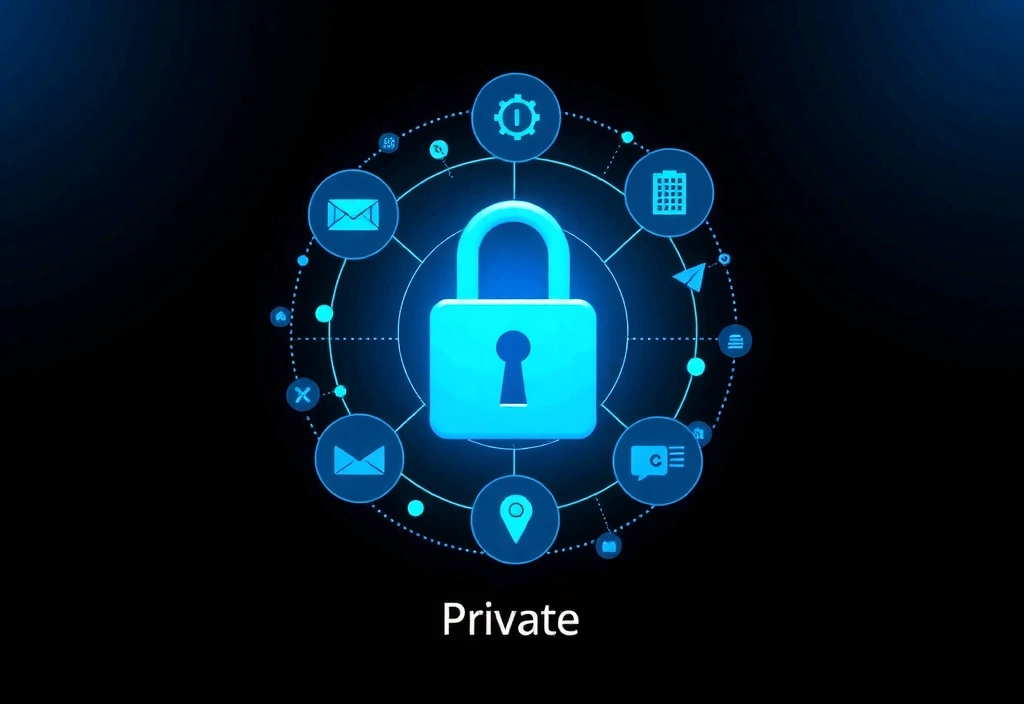 Zabezpečený digitální zámek s ikonami dat